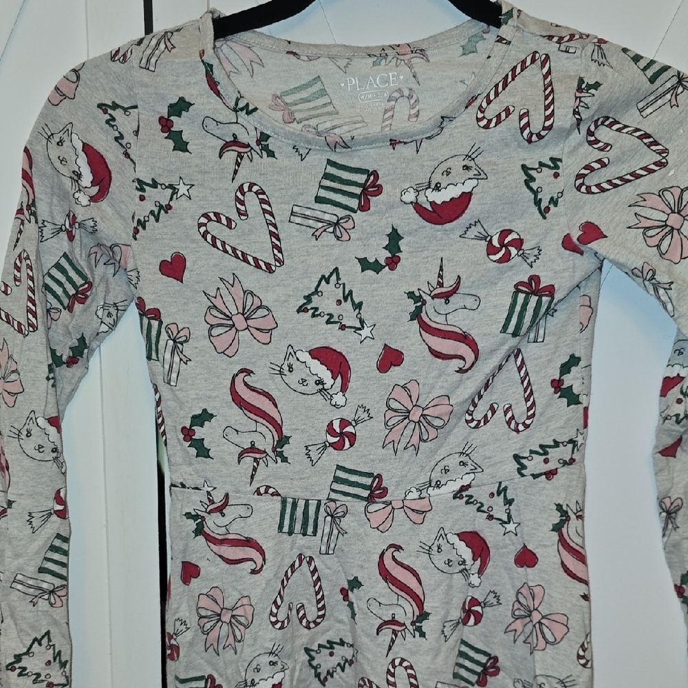 The Children's Place Festive Print Dress - Red, Green, White